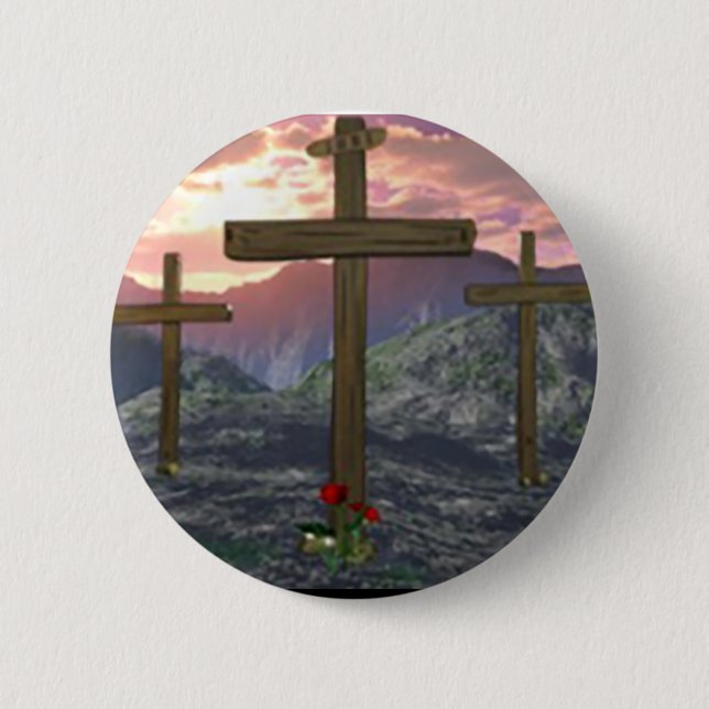 No Greater Love John 3:16 2 Inch Round Button (Front)