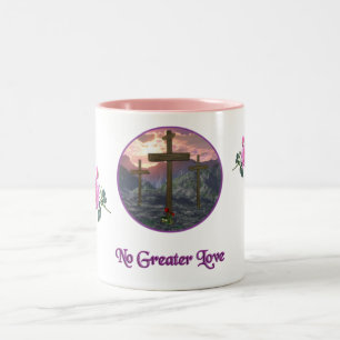 No Greater Love John 3:16 Two-Tone Coffee Mug