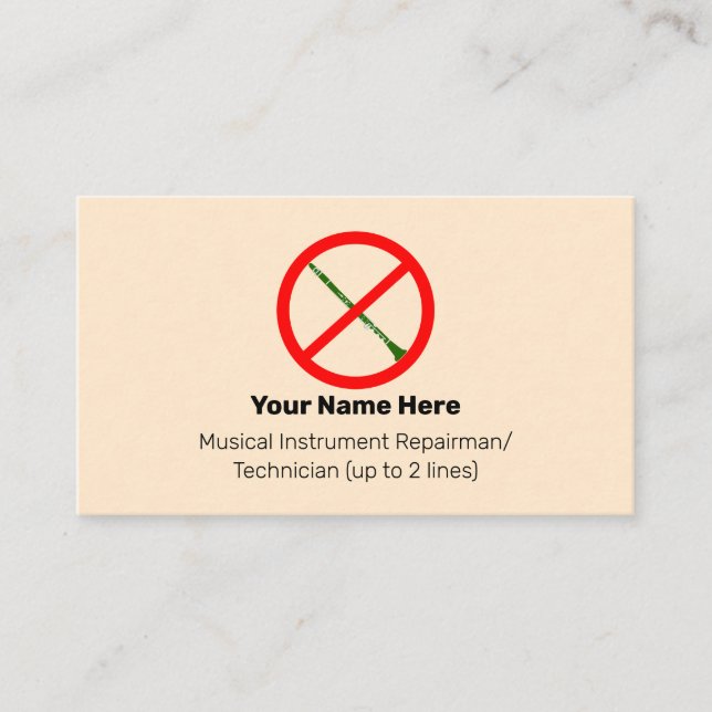 No Green Cls. Instrument Tech Blanched Almond Business Card (Front)