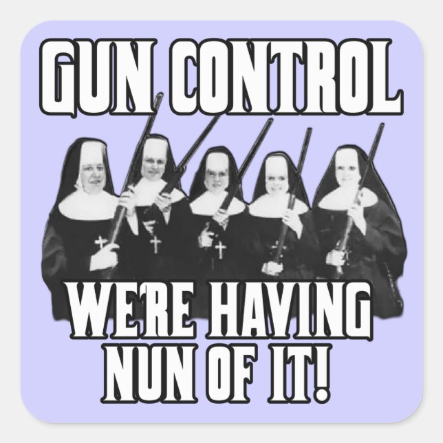 No gun control square sticker (Front)