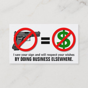 "No Guns, No Money" Customizable Business Card