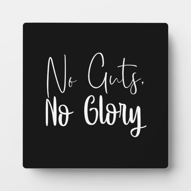 No Guts, No Glory, Gym, Hustle, Success Motivation Plaque (Front)
