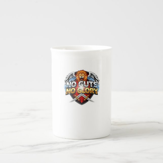 No Guts, No Glory: Motivational & Success Mindset Bone China Mug (Front)