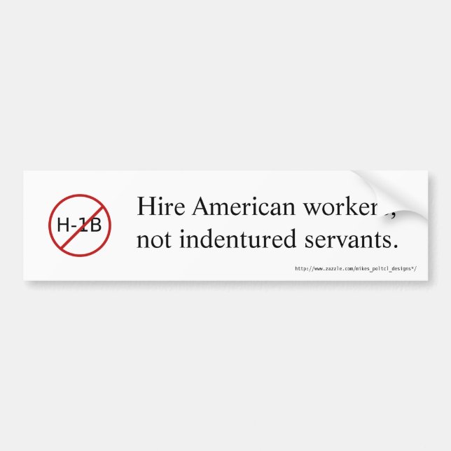NO H-1B bumper sticker (Front)