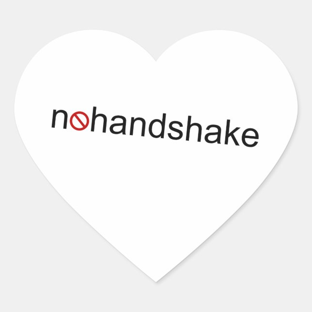 No Handshake Heart Sticker (Front)