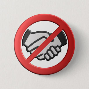 No Handshakes Please 2 Inch Round Button