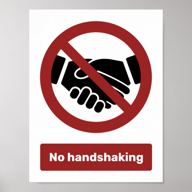 No Handshaking Poster (Front)