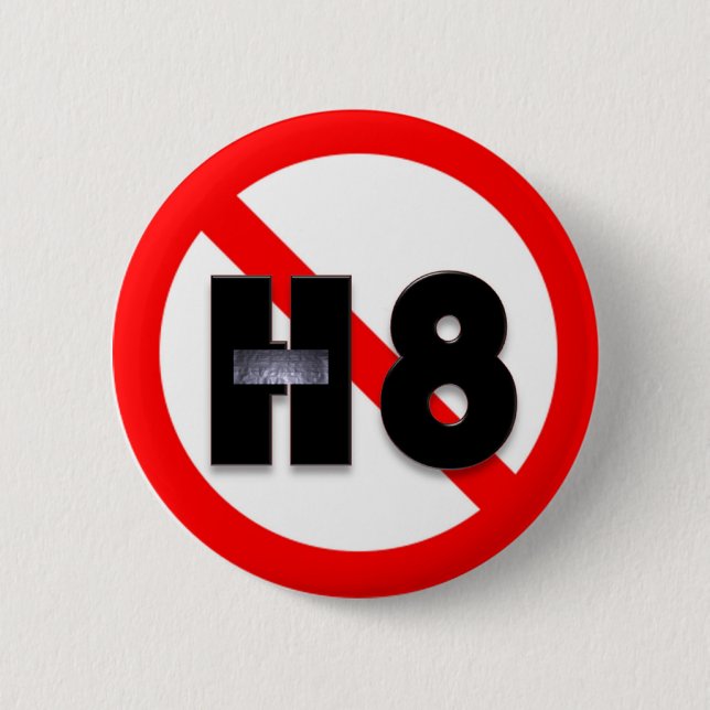 No Hate 2 Inch Round Button (Front)