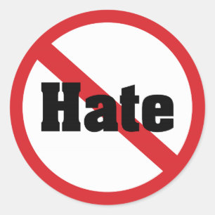 No Hate Classic Round Sticker