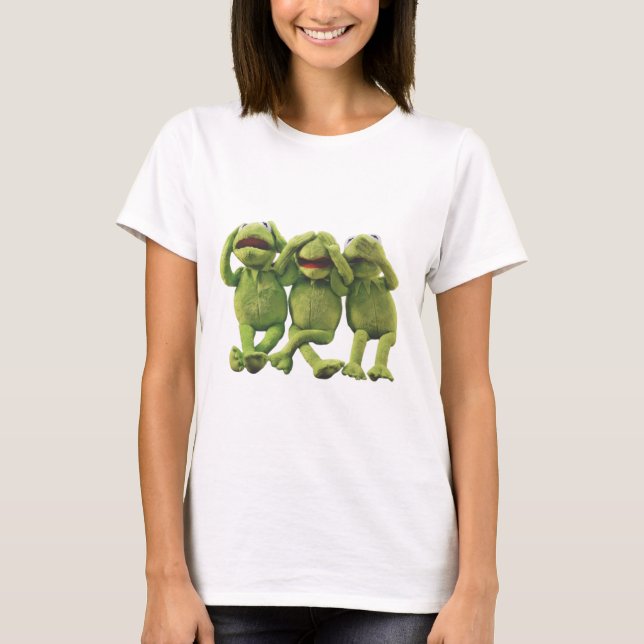 No Hear No See No Talk Funny Kermit Frog T-shirt (Front)