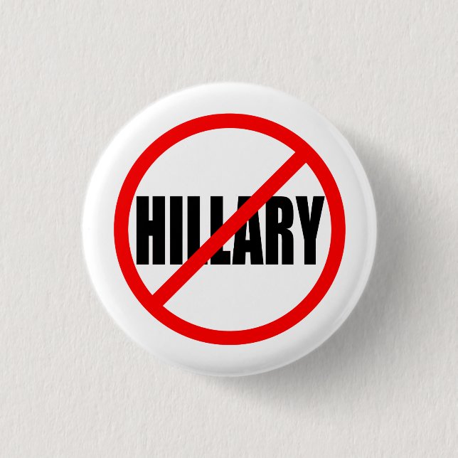 “NO HILLARY” 1.25-inch 1 Inch Round Button (Front)