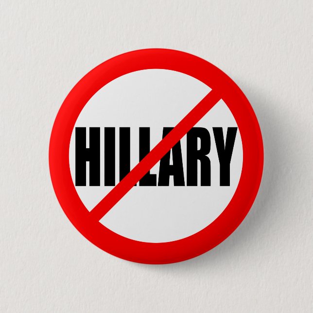 “NO HILLARY” 2.25-inch 2 Inch Round Button (Front)