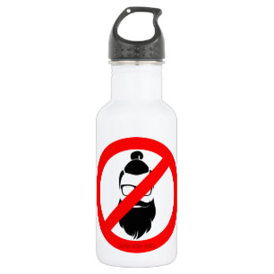 No Hipsters or  Man Buns Water Bottle