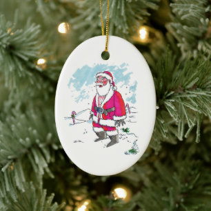 No Ho-Ho-Ho oval ceramic ornament