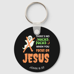 NO HOCUS POCUS Christian Halloween Keychain