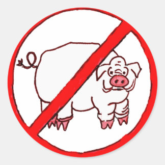 No Hogs Circle Classic Round Sticker