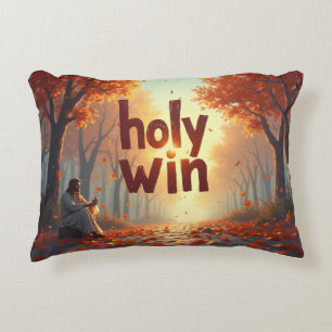 No Holloween Yes Holy Win Accent Pillow