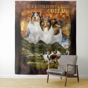 No Home w/o Collies, Sheepherding, Country Style - Tapestry