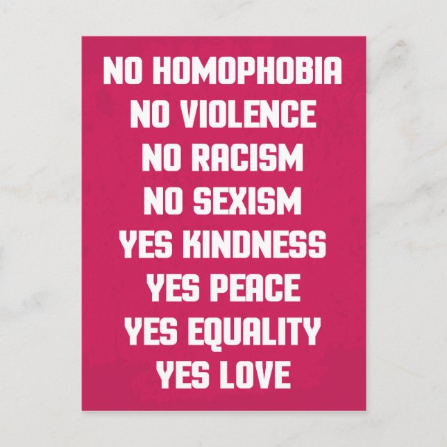 No Homophobia Quote Postcard (Front)