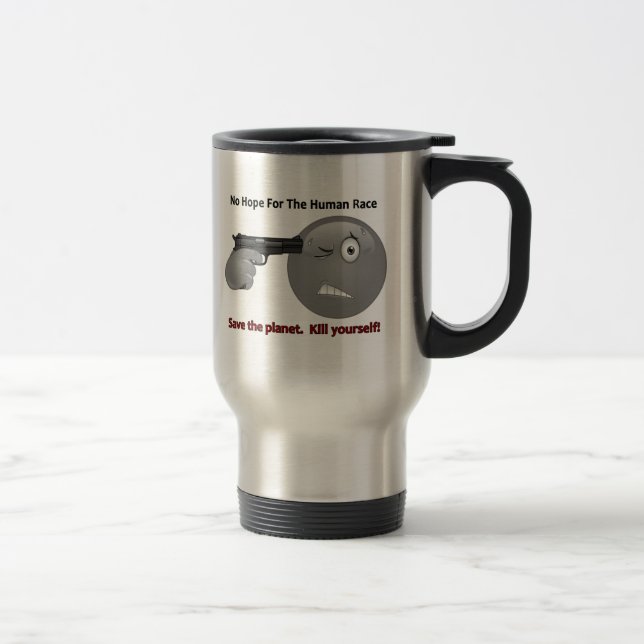 No Hope Emoticon Travel Mug (Right)