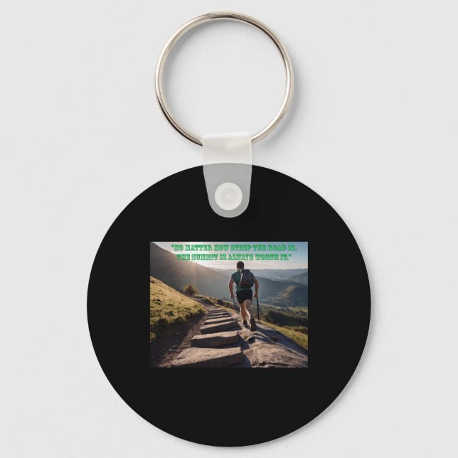 No How Steep The Road Is  Keychain (Front)