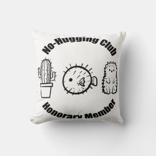No Hugging Club Throw Pillow