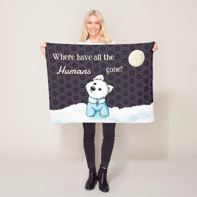 No Humanity Westie Fleece Blanket (In Situ)
