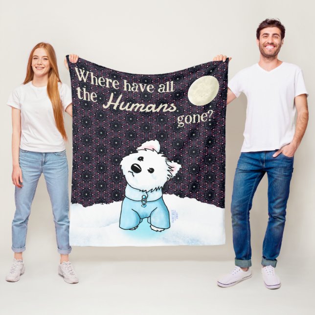 No Humanity Westie Fleece Blanket (In Situ)