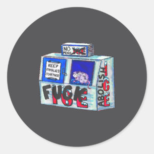 No Ice Cat Abolish Ossum Chinga La Migra Meme Funn Classic Round Sticker