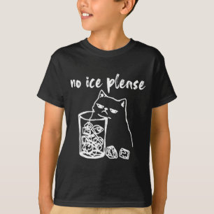No Ice Please Cat Doodle Illustration T-Shirt