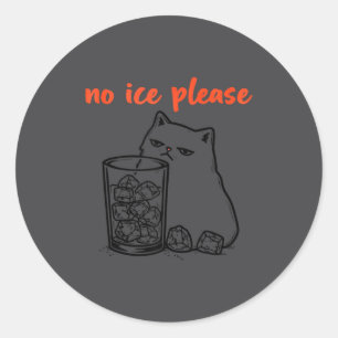 No Ice Please Cat Meme Classic Round Sticker