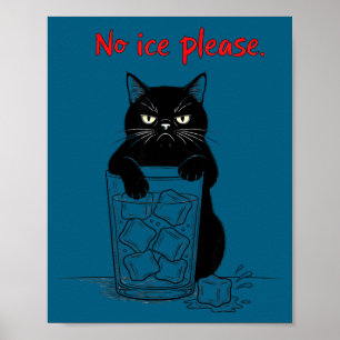 No ice please funny cat meme men women poster