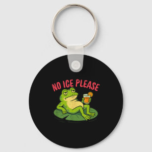 No ice please funny unamused frog meme keychain