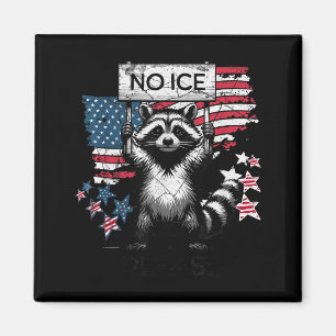 No Ice Please Raccoon Funny Artwork Magnet