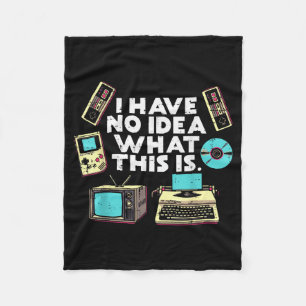 No Idea What Is This Typewriter Funny 70s 80s Men Fleece Blanket