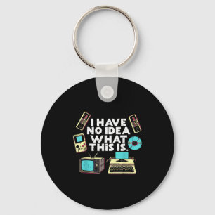 No Idea What Is This Typewriter Funny 70s 80s Men  Keychain