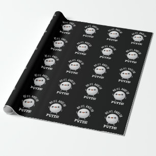 No Ifs Ands Or Putts Funny Golf Pun Dark BG Wrapping Paper