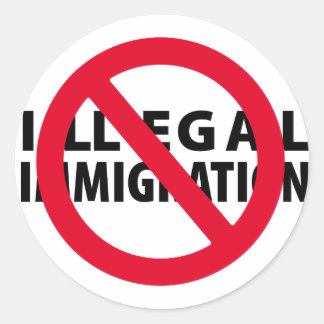 No Illegal Immigration Classic Round Sticker
