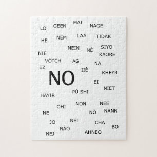 "  NO   "  in  different languages Jigsaw Puzzle