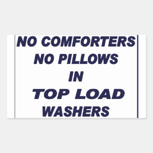 'No In Top Load Washers' Laundromat Blue Sticker