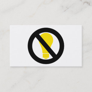 no incandescent bulbs business card