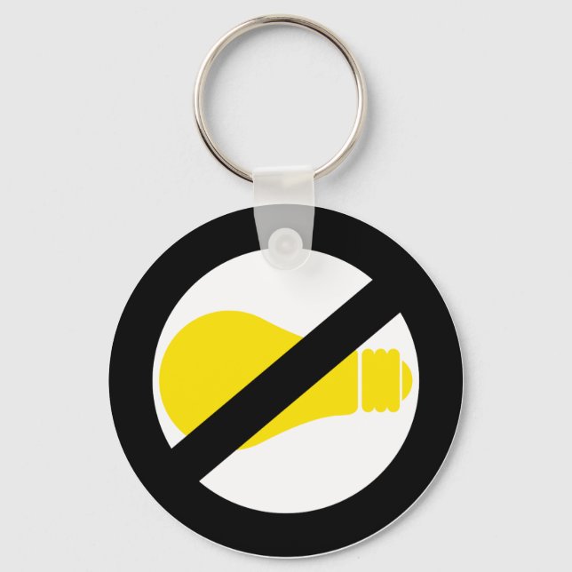 no incandescent bulbs keychain (Front)