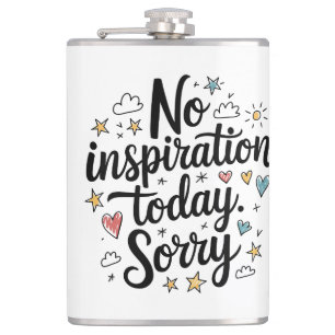 No Inspiration Today – Fun & Colorful Design Hip Flask