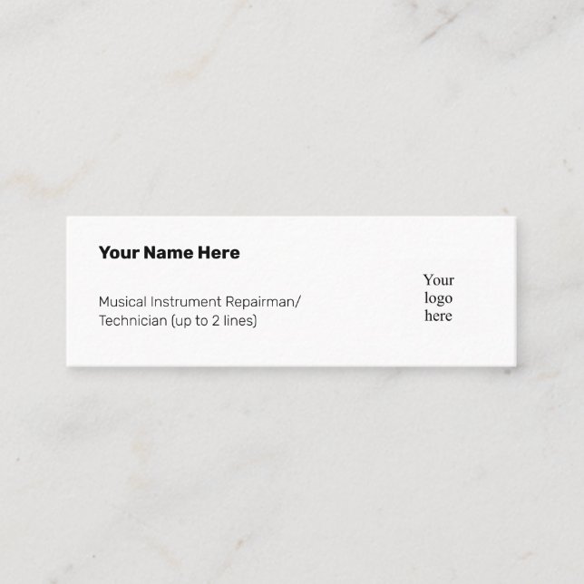 No Instrument-Shaped Objects Logo Mini Business Card (Front)
