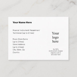 No Instrument-Shaped Objects Mty. Logo Business Card
