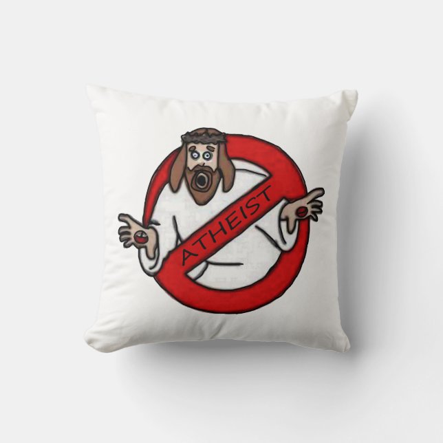 No Jesus - Atheist Throw Pillow (Front)