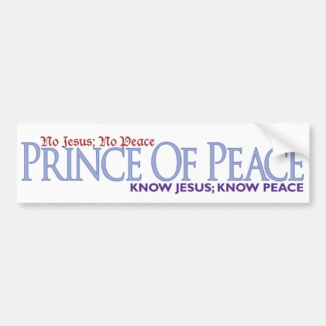 No Jesus, No peace Bumper Sticker (Front)