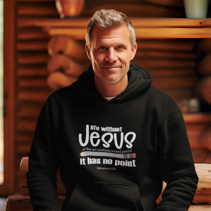 NO JESUS NO POINT Christian Faith Quote Men's Dark Hoodie
