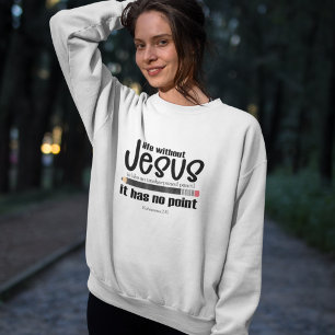NO JESUS? NO POINT! Christian Faith Quote Women's Sweatshirt