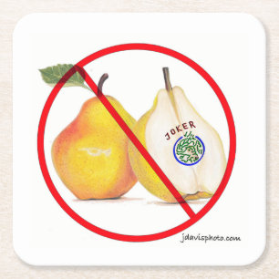 No Jokers with Pears Coasters